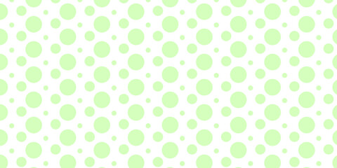 Green floral and polka dot seamless vector pattern for vintage holiday decoration with a colorful floral and circle backdrop