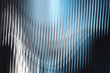 Abstract textured background with vertical ribbed lines and a gradient of blue and silver hues, creating a sense of depth and modernity