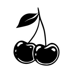 monochrome cherry silhouette