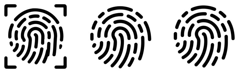 fingerprint scanning icon vector security symbol