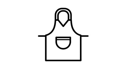 A minimalist line drawing of a kitchen apron with a pocket isolated on a white background design element ai generated
