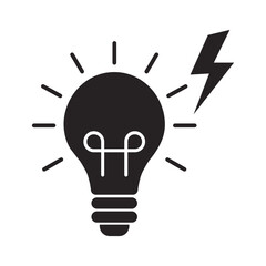 electric light bulb flat vector icon