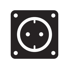 electrical socket flat vector icon