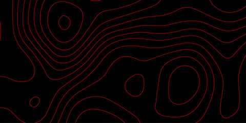 Red Plasma Map Topography with Neon Circuit Lines on Black Futuristic Lava Terrain Digital Vector Wallpaper