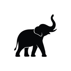 Trumpeting Elephant Silhouette – Trunk Raised