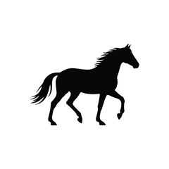 Trotting Horse Silhouette Side View