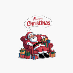 Obraz premium Merry Christmas, Typography T-shirt Design Generative Ai