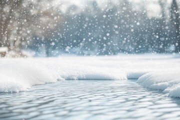 Beautiful snowy background nature winter wonderland.