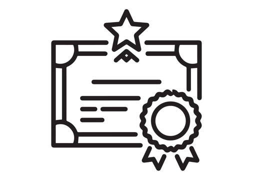 black certificate with star and ribbon clip art preview