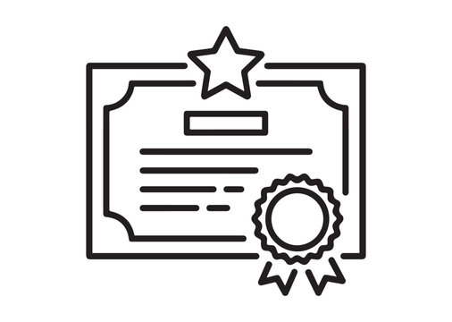 black certificate with star and ribbon clip art preview