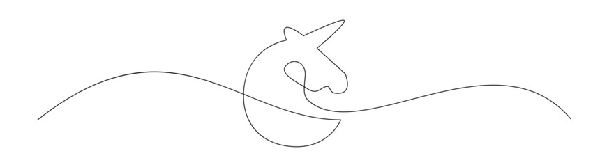 Single Line Unicorn Head Design