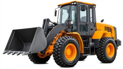 Fototapeta premium Construction machine with lift loader at work site isolated photorealistic gigapixel standard