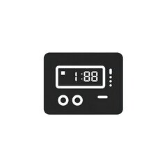 Digital timer icon with buttons isolated on transparent background