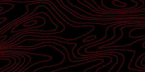 : Modern Futuristic Cyber Holographic Background with Red Neon Wave Contours and Digital Mapping Grid Abstract Vector Illustration