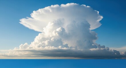 Spectacular Cumulonimbus Cloudscape Formation Over Calm Azure Water