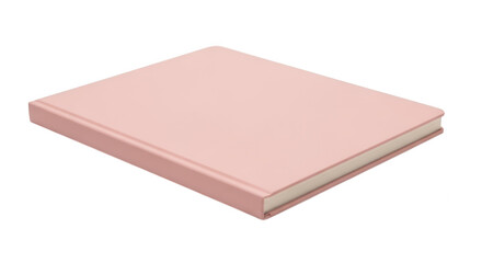 Closed pink book mockup isolated on transparent background