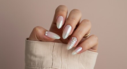 Elegant Hand with Chic Manicured Nails A Stylish Close-Up