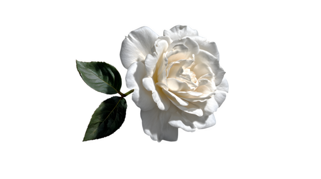White Rose Bloom, isolated on transparent background