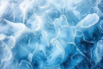 Ice surface frozen blue.