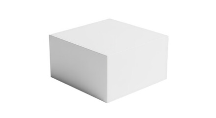 Fototapeta premium Simple white cube illustration isolated on transparent background