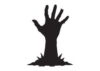zombie hand logo silhouette vector, halloween zombie hands vector silhouette illustration, vector zombie hand silhouette, zombie ghost hand logo silhouettes vector on white background