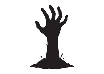zombie hand logo silhouette vector, halloween zombie hands vector silhouette illustration, vector zombie hand silhouette, zombie ghost hand logo silhouettes vector on white background