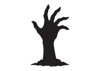 zombie hand logo silhouette vector, halloween zombie hands vector silhouette illustration, vector zombie hand silhouette, zombie ghost hand logo silhouettes vector on white background