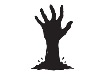 zombie hand logo silhouette vector, halloween zombie hands vector silhouette illustration, vector zombie hand silhouette, zombie ghost hand logo silhouettes vector on white background