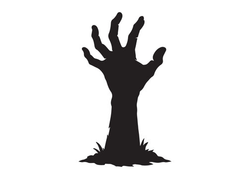 zombie hand logo silhouette vector, halloween zombie hands vector silhouette illustration, vector zombie hand silhouette, zombie ghost hand logo silhouettes vector on white background