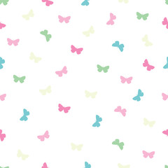 Cute butterflies seamless fabric design pattern