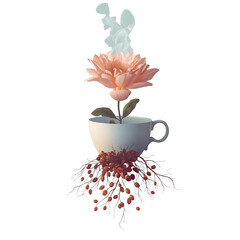Blooming Brew: Coffee Roots and Flower in Harmony