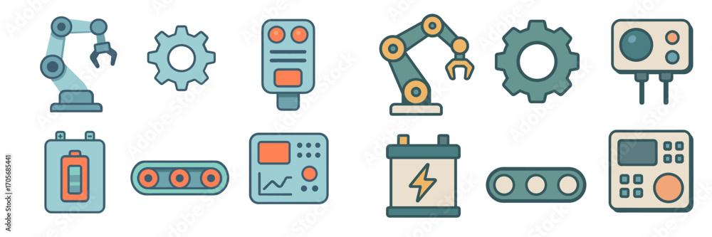 Aufkleber modern industrial automation and robotics technology for advanced manufacturing and engineering proc