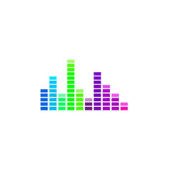 Fototapeta premium Vibrant digital audio frequency level bars illustration.