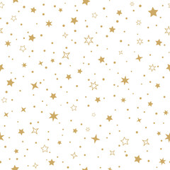 Star seamless pattern for Christmas and winter wallpaper in cute and elegance style on transparent background.