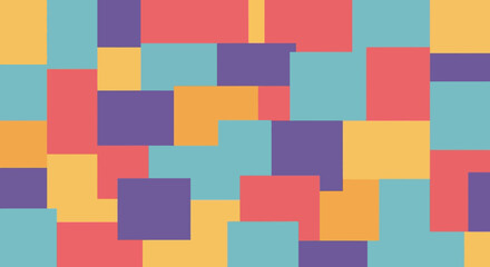 Abstract geometric pattern of colorful squares.