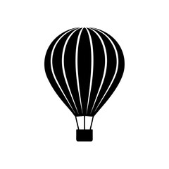 Naklejka premium Black and white hot air balloon illustration on transparent background