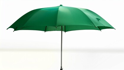 Obraz premium Green Parasol On A Plain White Backdrop Clipping Path Provided