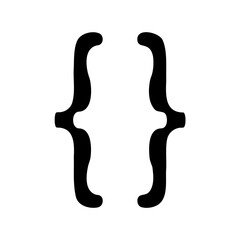 Open and Close Curly Braces, Black on White, Programming Syntax
