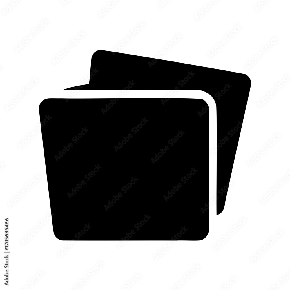 Poster illustration of two folders, representing file management and data organization in black