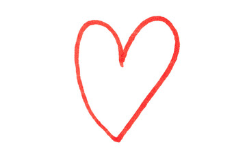 A hand-drawn illustration of a large red heart. This classic symbol represents love, passion, and affection. The design is simple, artistic, and minimalist, conveying warmth and emotion.
