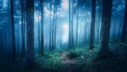 Naklejka premium Forest In The Night