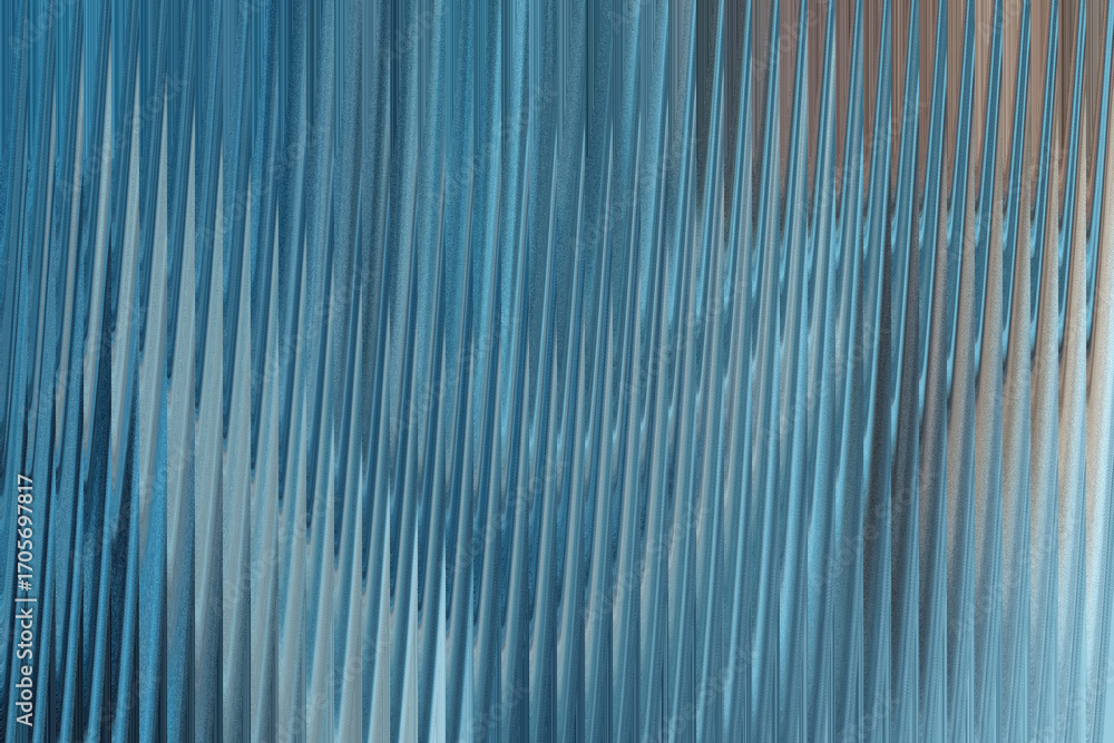Poster a closeup view of textured blue glass with vertical ribbed patterns, creating an abstract and dynami
