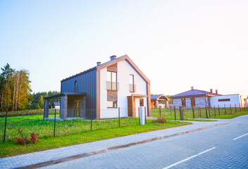 Barnhouse Exclusive Custom. Modern suburban Home. Barn Home Modern House. Suburb building development. Custom Built Barn House. Construction House in suburban. Luxury Home, Barnhouse biuldining.