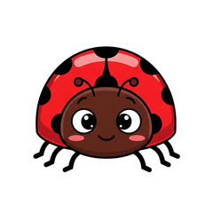 Obraz premium Cute Cartoon Ladybug Illustration on transparent background