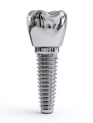 A highly detailed, realistic dental implant on a clean white background. 2
