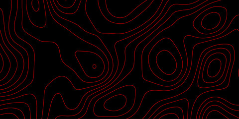 Cyber Futuristic Black Terrain with Red Glowing Topographic Contour Lines over Holographic Grid and Digital Vector Mapping Wallpaper