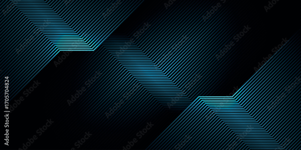 Poster dark abstract background with overlapping glowing blue lines. modern graphic design element for cove