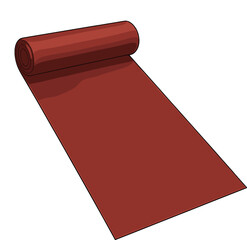 ロールをほどかれたレッドカーペットのイラスト