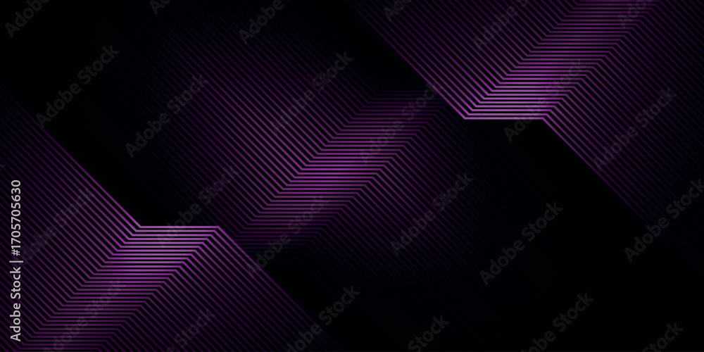 Poster dark abstract background with overlapping glowing purple lines. modern graphic design element for co