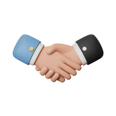 3d handshake symbolizes agreement, partnership and deal isolated on white background